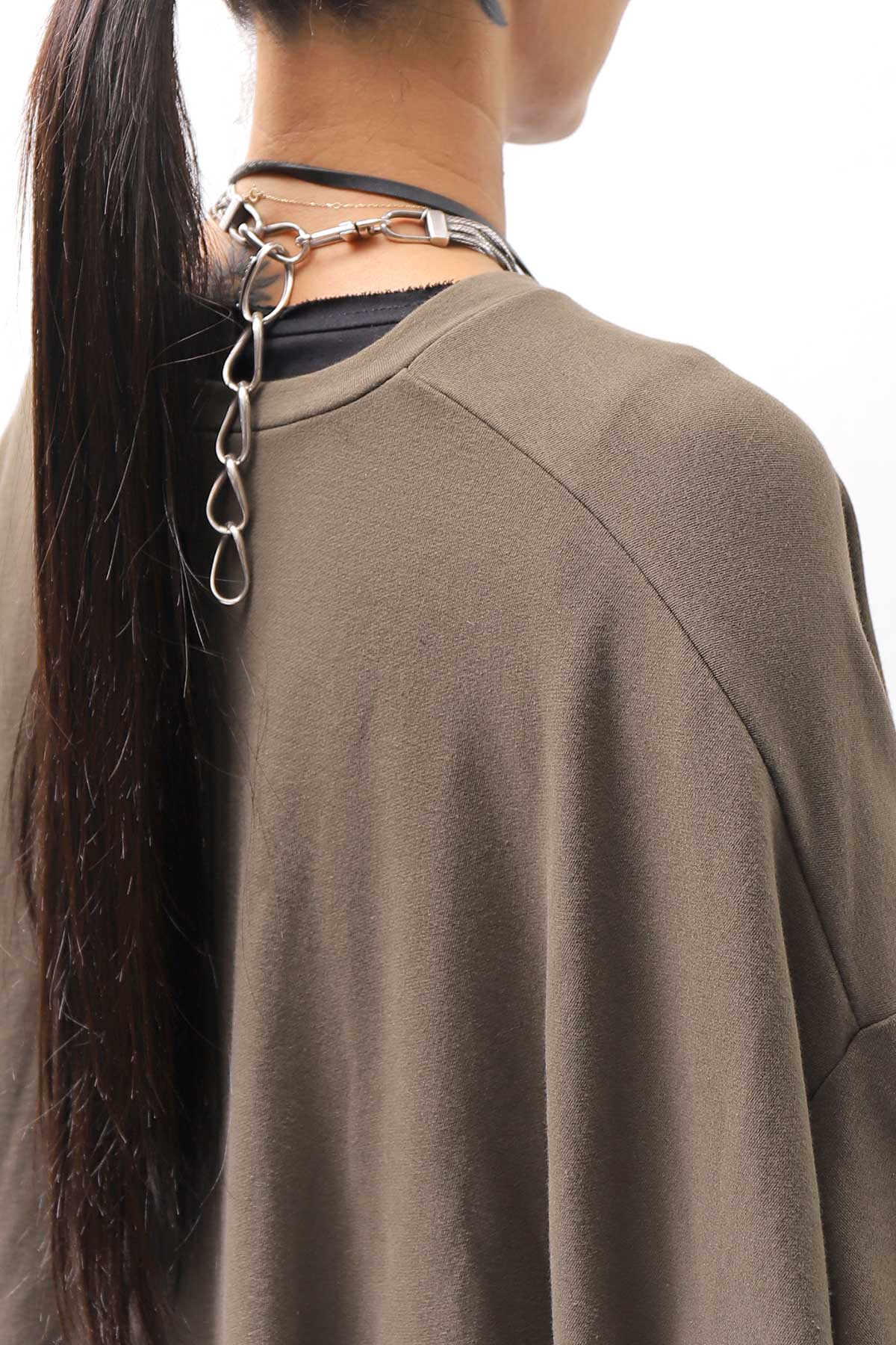 【bajra】 UNISEX BACK DRAPE TOP 154QK02_KHAKI BROWN