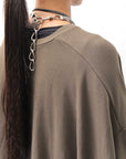 【bajra】 UNISEX BACK DRAPE TOP 154QK02_KHAKI BROWN