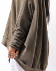 【bajra】 UNISEX BACK DRAPE TOP 154QK02_KHAKI BROWN