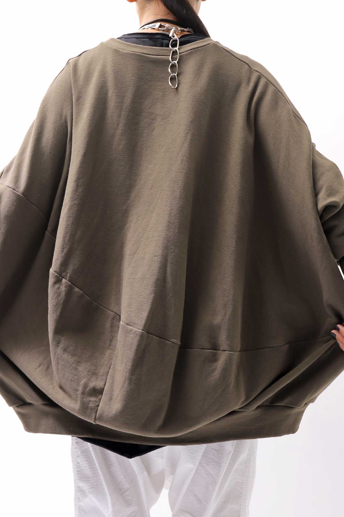【bajra】 UNISEX BACK DRAPE TOP 154QK02_KHAKI BROWN