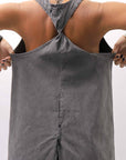 【Primordial is Primitive】 BACK CROSSED TANK TOP 413AL_GREY WASH