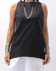 【Primordial is Primitive】 BACK CROSSED TANK TOP 413CC_BLACK