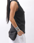 【Primordial is Primitive】 BACK CROSSED TANK TOP 413CC_BLACK