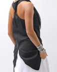 【Primordial is Primitive】 BACK CROSSED TANK TOP 413CC_BLACK