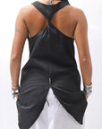【Primordial is Primitive】 BACK CROSSED TANK TOP 413CC_BLACK