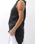 【Primordial is Primitive】 BACK CROSSED TANK TOP 413CC_BLACK