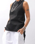 【Primordial is Primitive】 BACK CROSSED TANK TOP 413CC_BLACK