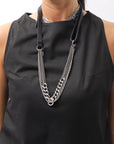【Primordial is Primitive】 BACK CROSSED TANK TOP 413CC_BLACK