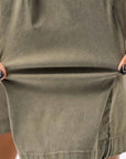 【Primordial is Primitive】 STRETCH ECO LEATHER SHORT PANTS 535AL_MILITARY