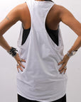 【NOSTRASANTISSIMA】 STRETCH COTTON BACK OPEN TANK TOP C150_WHITE