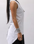 【Primordial is Primitive】 BACK CROSSED TANK TOP 413CC_WHITE