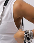【Primordial is Primitive】 BACK CROSSED TANK TOP 413CC_WHITE