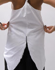 【Primordial is Primitive】 BACK CROSSED TANK TOP 413CC_WHITE