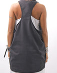 【NOSTRASANTISSIMA】 STRETCH COTTON BACK OPEN TANK TOP C150_BLACK