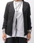 【Primordial is Primitive】 UNISEX STRETCHED CARDIGAN JACKET 398CC_BLACK