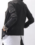 【Primordial is Primitive】 UNISEX STRETCHED CARDIGAN JACKET 398CC_BLACK