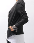 【Primordial is Primitive】 UNISEX STRETCHED CARDIGAN JACKET 398CC_BLACK