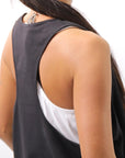 【NOSTRASANTISSIMA】 STRETCH COTTON BACK OPEN TANK TOP C150_BLACK