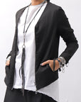 【Primordial is Primitive】 UNISEX STRETCHED CARDIGAN JACKET 398CC_BLACK