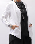 【Primordial is Primitive】 UNISEX STRETCHED CARDIGAN JACKET 398CC_WHITE