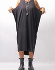 【NOSTRASANTISSIMA】 LONG TANK COCOON DRESS C152_BLACK