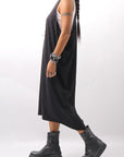 【NOSTRASANTISSIMA】 LONG TANK COCOON DRESS C152_BLACK