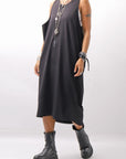【NOSTRASANTISSIMA】 LONG TANK COCOON DRESS C152_BLACK