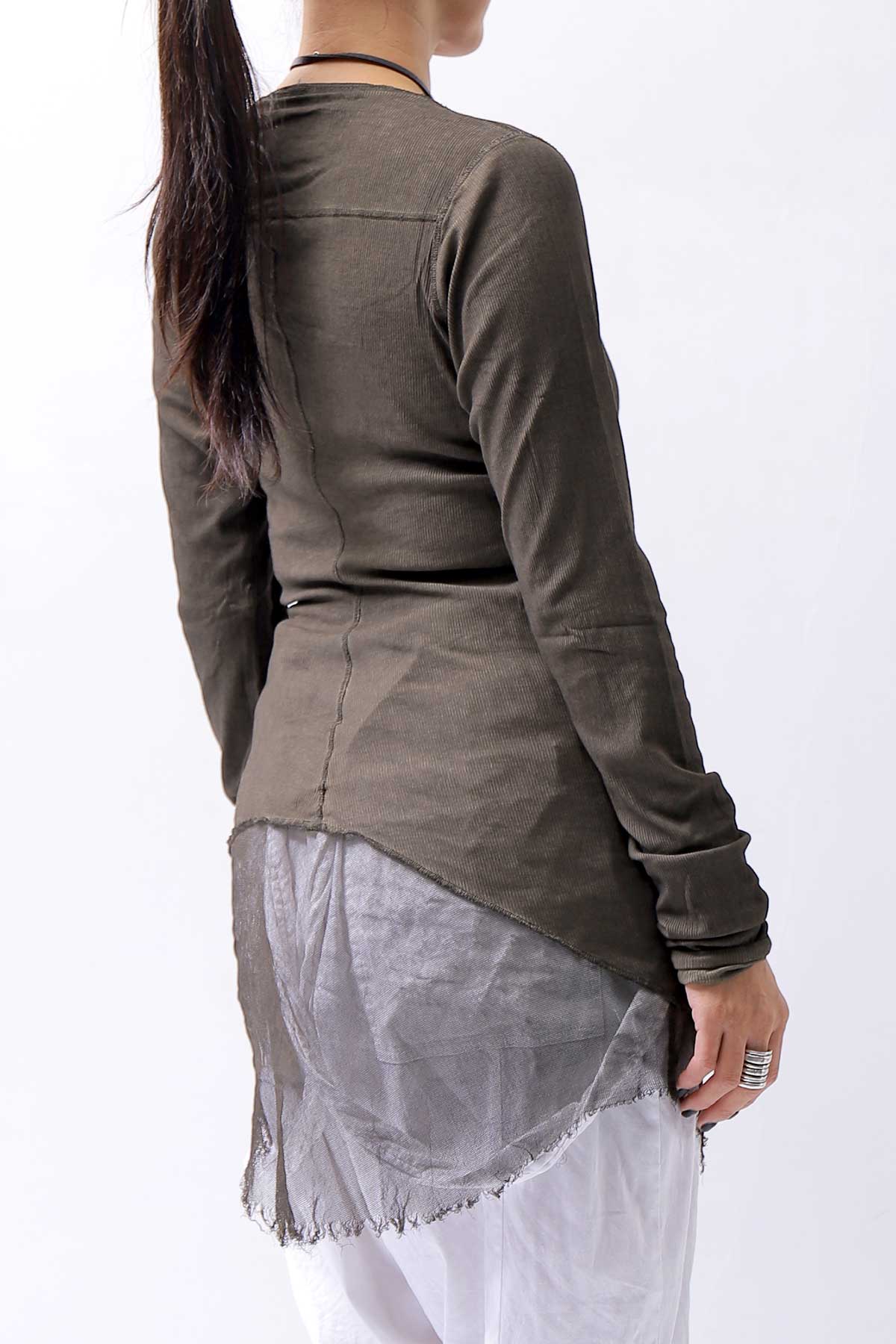 【RUNDHOLZ】 COTTON RIB TOP 234 0503_KHAKI CLOUD