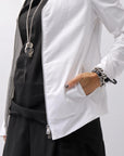 【Primordial is Primitive】 UNISEX STRETCHED CARDIGAN JACKET 398CC_WHITE