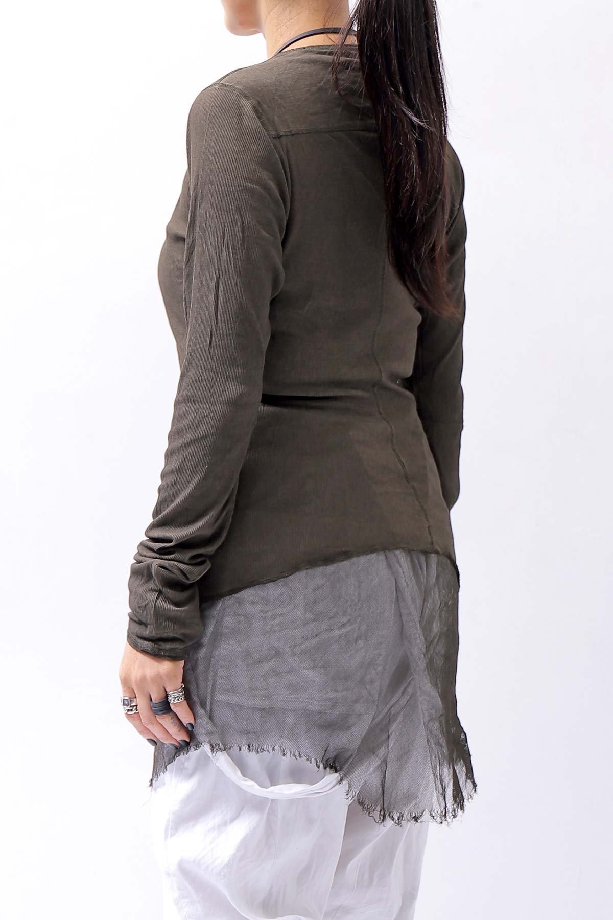 【RUNDHOLZ】 COTTON RIB TOP 234 0503_KHAKI CLOUD