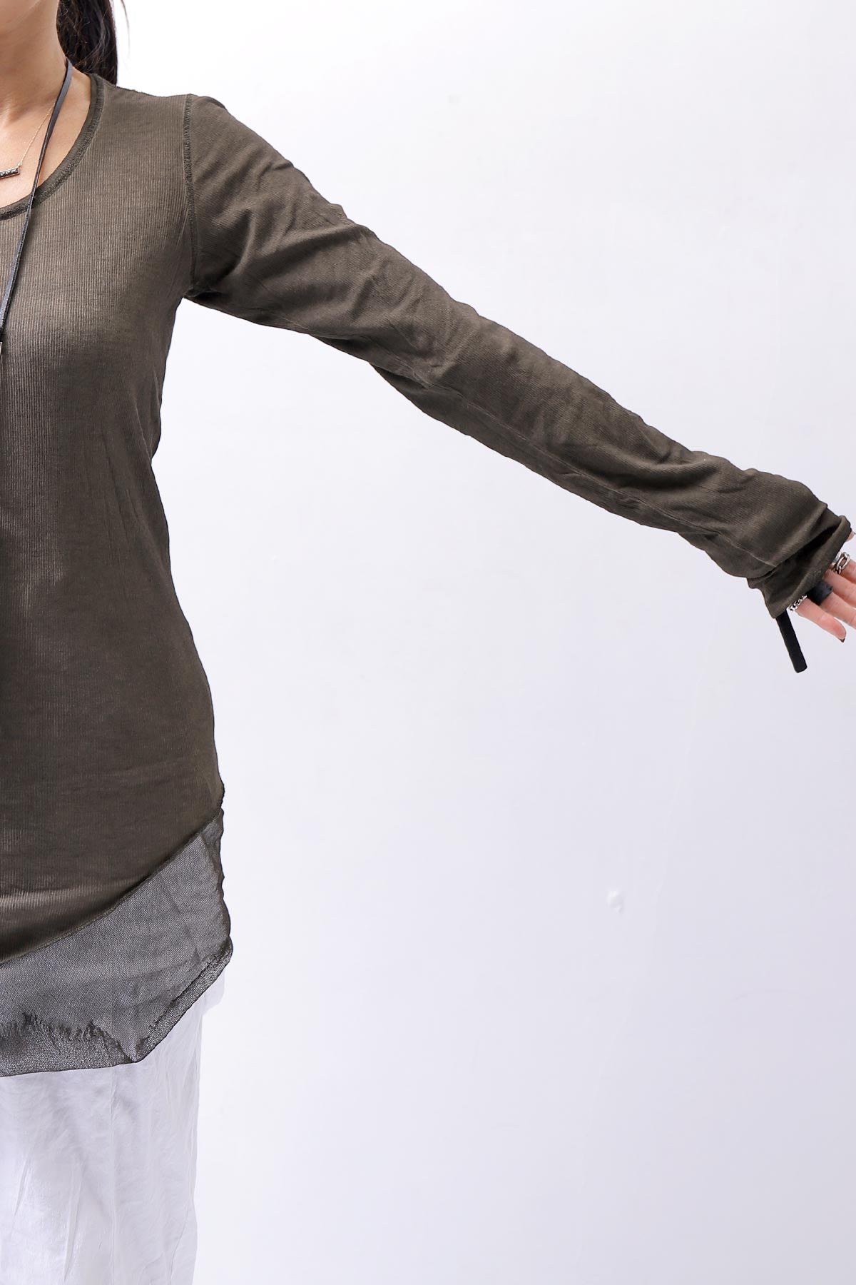 【RUNDHOLZ】 COTTON RIB TOP 234 0503_KHAKI CLOUD