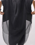 【bajra】 BACK TULLE&COTTON LAYERED TOP 160QK04_BLACK