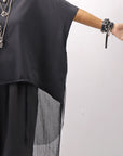 【bajra】 BACK TULLE&COTTON LAYERED TOP 160QK04_BLACK