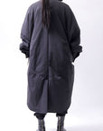 【Alès Dacchia】 UNISEX OVERSIZED LIGHT PADDED LONG SHIRT SH1099_BLACK