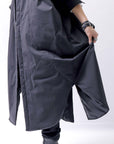 【Alès Dacchia】 UNISEX OVERSIZED LIGHT PADDED LONG SHIRT SH1099_BLACK