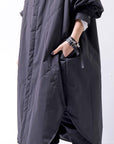 【Alès Dacchia】 UNISEX OVERSIZED LIGHT PADDED LONG SHIRT SH1099_BLACK