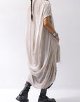 【sanctamuerte】 BACK DRAPE LONG SHIRT 284/MM_DUSTY BEIGE