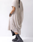 【sanctamuerte】 BACK DRAPE LONG SHIRT 284/MM_DUSTY BEIGE