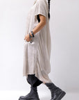 【sanctamuerte】 BACK DRAPE LONG SHIRT 284/MM_DUSTY BEIGE