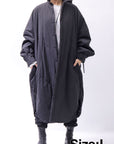 【Alès Dacchia】 UNISEX OVERSIZED LIGHT PADDED LONG SHIRT SH1099_BLACK