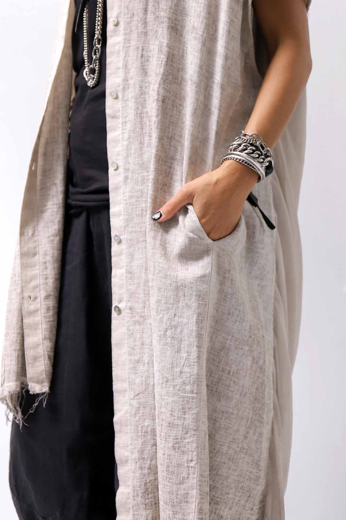 【sanctamuerte】 BACK DRAPE LONG SHIRT 284/MM_DUSTY BEIGE