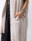 【sanctamuerte】 BACK DRAPE LONG SHIRT 284/MM_DUSTY BEIGE