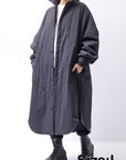 【Alès Dacchia】 UNISEX OVERSIZED LIGHT PADDED LONG SHIRT SH1099_BLACK