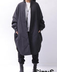 【Alès Dacchia】 UNISEX OVERSIZED LIGHT PADDED LONG SHIRT SH1099_BLACK