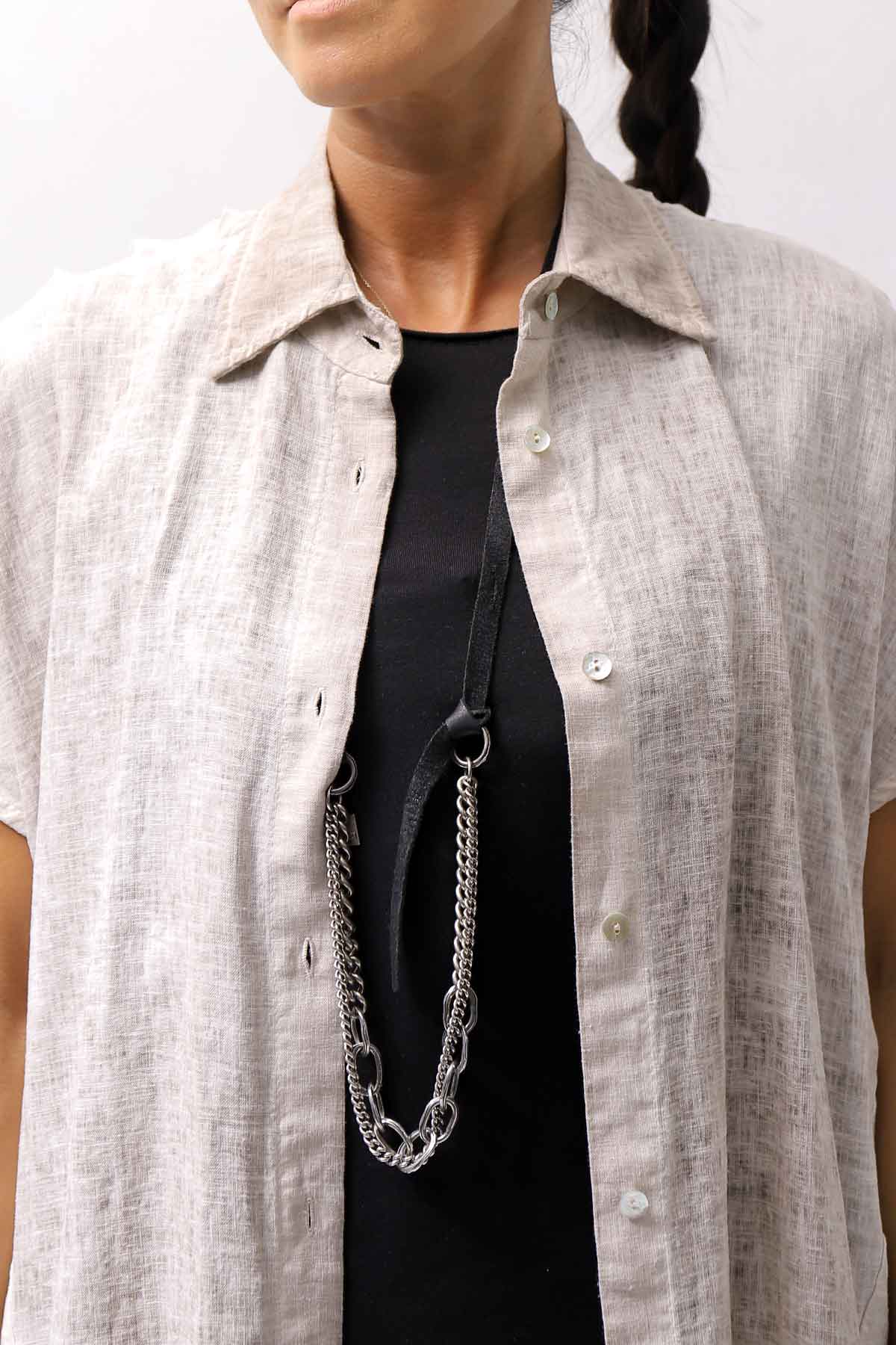 【sanctamuerte】 BACK DRAPE LONG SHIRT 284/MM_DUSTY BEIGE