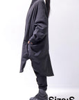 【Alès Dacchia】 UNISEX OVERSIZED LIGHT PADDED LONG SHIRT SH1099_BLACK