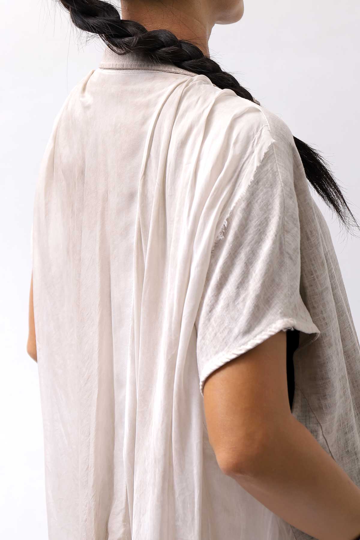 【sanctamuerte】 BACK DRAPE LONG SHIRT 284/MM_DUSTY BEIGE