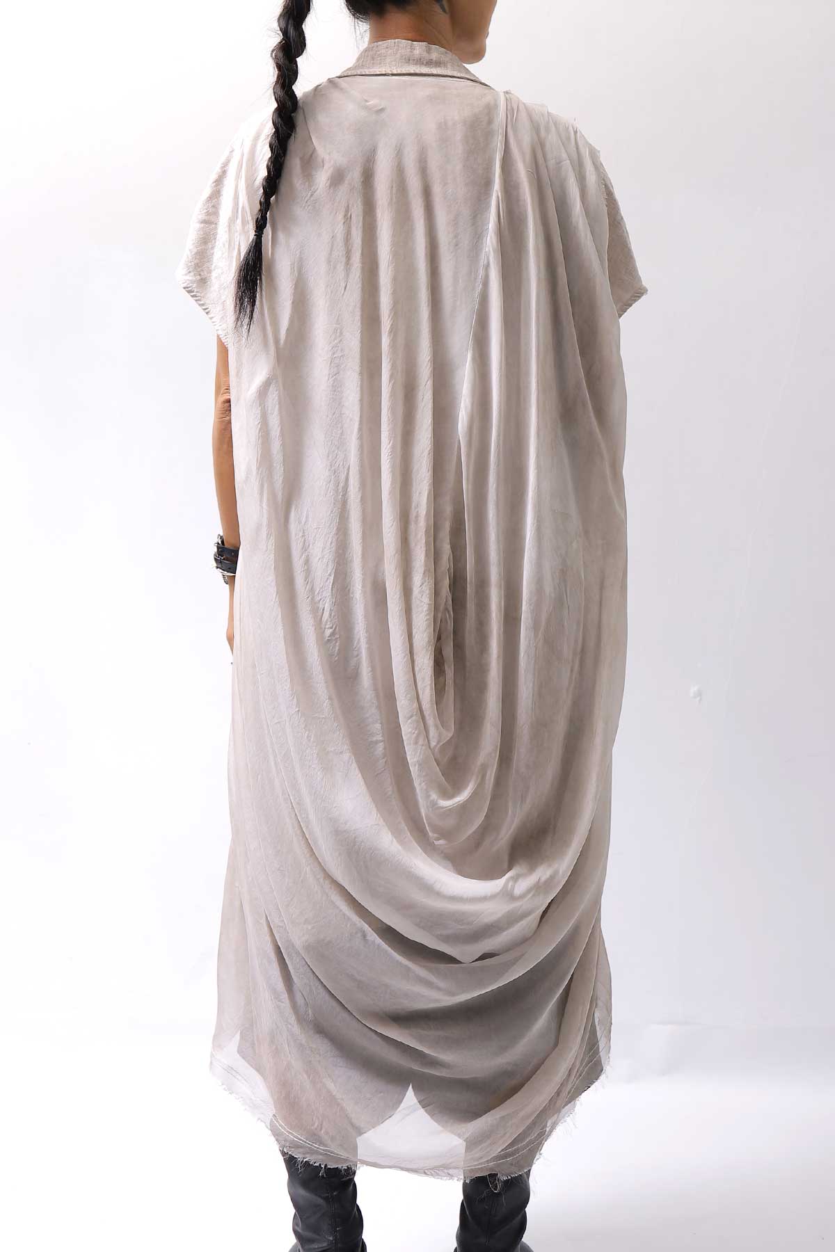 【sanctamuerte】 BACK DRAPE LONG SHIRT 284/MM_DUSTY BEIGE