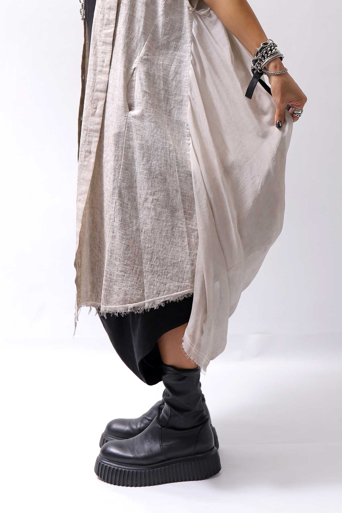 【sanctamuerte】 BACK DRAPE LONG SHIRT 284/MM_DUSTY BEIGE
