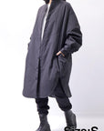 【Alès Dacchia】 UNISEX OVERSIZED LIGHT PADDED LONG SHIRT SH1099_BLACK